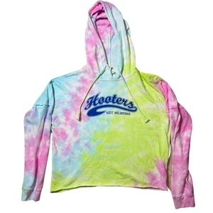 Hooters west Melbourne cropped tye dye hoodie